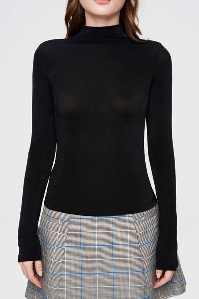  Áo tay dài cổ lọ - Đen - T1143 