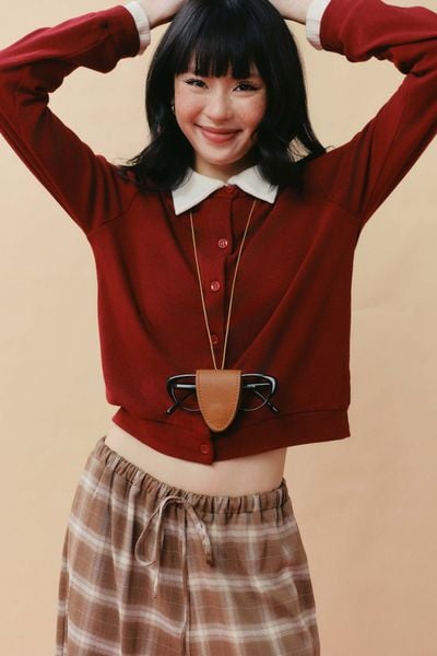  Áo cardigan dáng ôm - Đỏ - T1154 