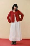  Áo cardigan vải họa tiết - Đỏ - T1156 