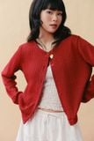  Áo cardigan vải họa tiết - Đỏ - T1156 