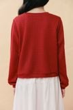  Áo cardigan vải họa tiết - Đỏ - T1156 