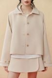  Áo măng-tô dáng ngắn - Beige - T1157 