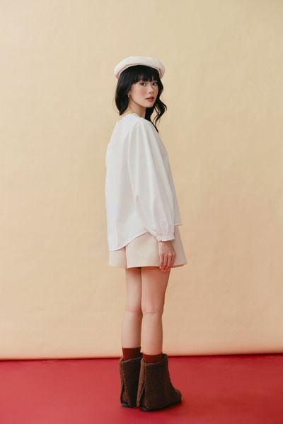  Áo sơ mi dài tay cổ biến kiểu - Trắng - T1158 