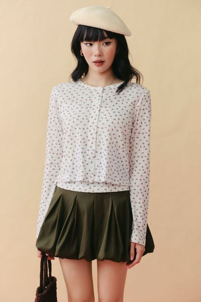  Áo khoác hoa nhí - Trắng - T1161 