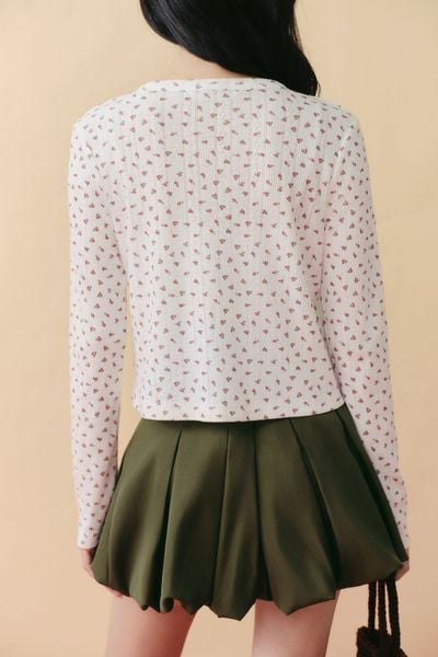  Áo khoác hoa nhí - Trắng - T1161 