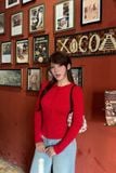  Áo tay dài cổ tròn gài nút - Đỏ - T1162 