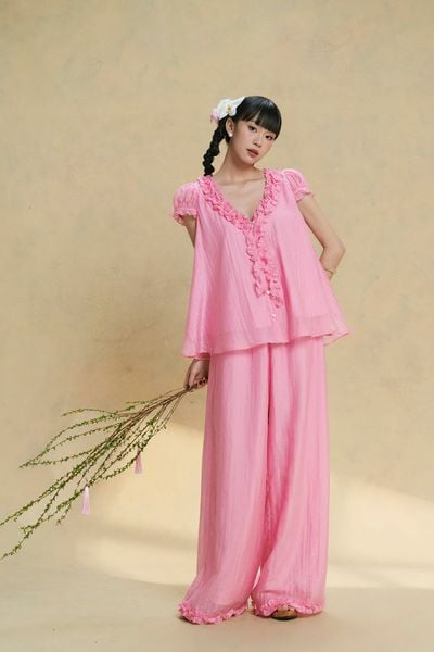  Quần ống suông trang trí bèo - Q0416 