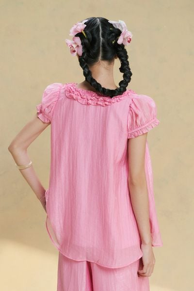  Áo cổ tim trang trí bèo - T1178 