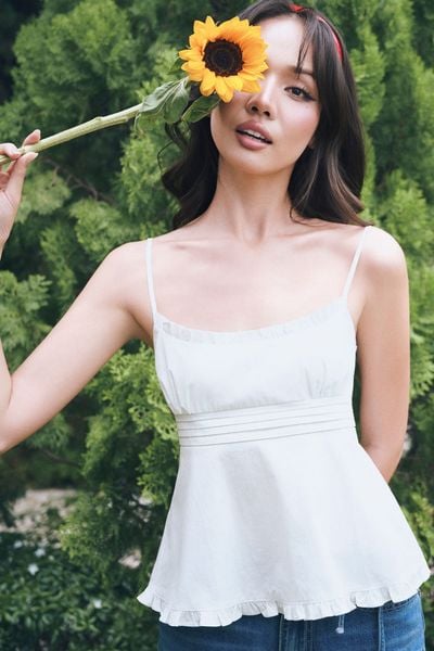  Áo hai dây cúp ngực - Trắng - T1190 