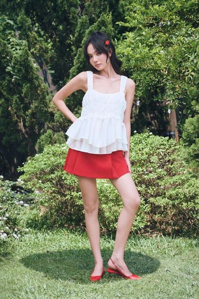  Chân váy mini xếp ly - Đỏ - S0303 