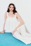  Áo kiểu cổ vuông dáng xòe - Trắng - T1196 