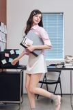  Áo sơ mi dài tay phối viền - Hồng - T1206 