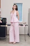  Quần dài kẻ sọc phối viền - Hồng - Q0424 
