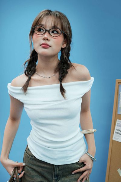  Áo vặn vai - Trắng - T0906 