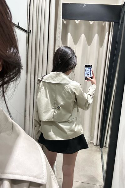  [Beige Nhạt] Trench coat dáng lửng - Beige - T1012 