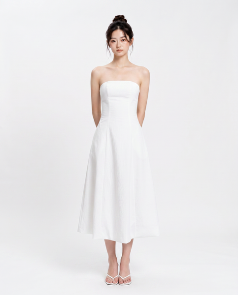  Đầm midi cúp ngực tùng bí - D0723 
