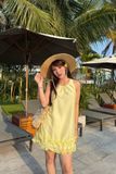  Đầm bèo rút nhún - Vàng - D0733 