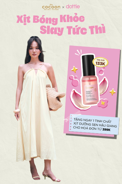  Đầm dài ngực biến kiểu - Vàng nhạt - D0737 