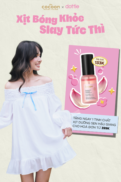  Đầm ngắn trễ vai phối nơ - Trắng - D0738 