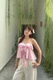  Áo dây gắn bèo - Hồng - T1182 