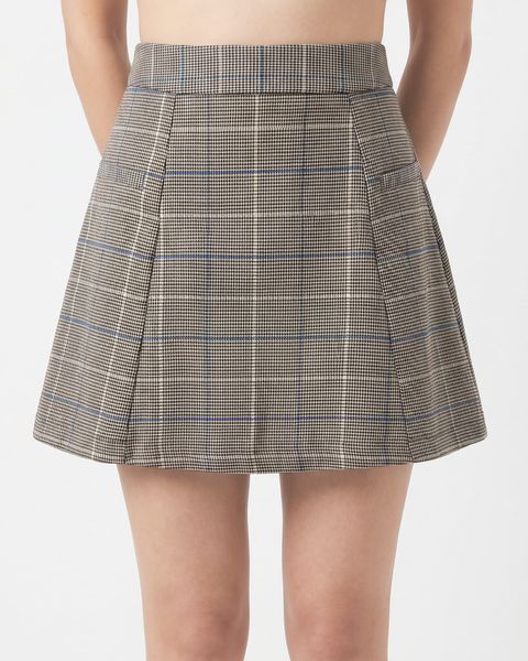  Chân váy ngắn kẻ ô - Xám  - S0245 
