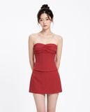  Áo corset nhún ngực - Đỏ - T1171 