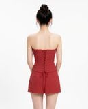  Áo corset nhún ngực - Đỏ - T1171 