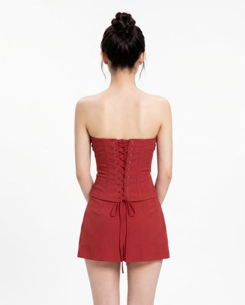  Áo corset nhún ngực - Đỏ - T1171 