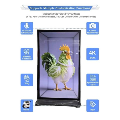 Tủ trưng bày 3D Holobox slim tích hợp màn hình tương tác, tích hợp wifi/ HDMI, kích thước 65-75-85 inch