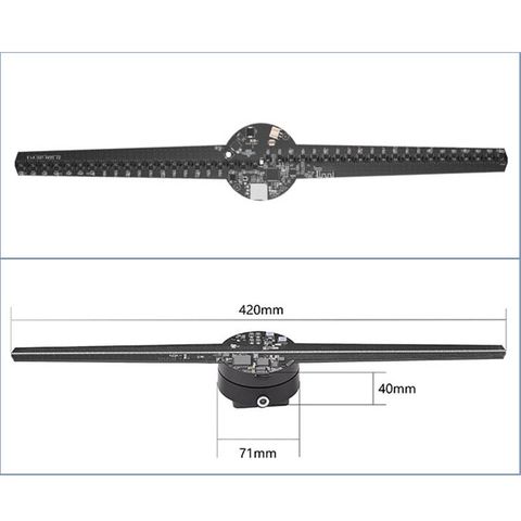 Quạt đèn LED 3D Hologram, quạt ba chiều Aturos Z2H có Cloud và Holowall, 42cm,  384 pcs LED