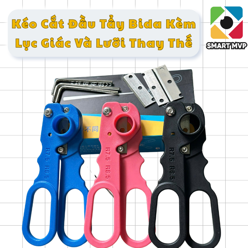 Kéo Cắt Đầu Tẩy Cơ Bida Nhựa - Kéo Cắt Thay Đầu Cơ Bida Bằng Nhựa ABS