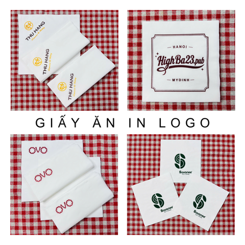 Giấy ăn in logo theo yêu cầu - Miễn phí thiết kế