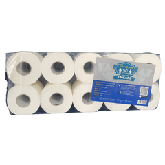 Giấy vệ sinh  cuộn nhỏ TMCARE có lõi 3 lớp mịn mã TMSL-3L