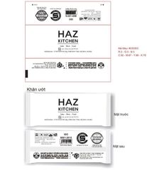  Khăn vải ướt in logo HAZ KITCHEN 