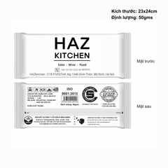  Khăn vải ướt in logo HAZ KITCHEN 