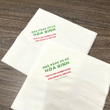 


																	 Khăn giấy ăn in logo NHÀ HÀNG BỜ HỒ HÒA BINH 