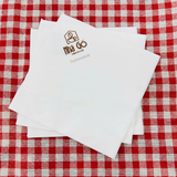 


																	 Khăn giấy ăn in logo NHÀ GỖ 