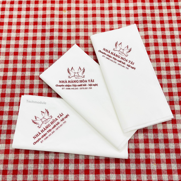  Khăn giấy ăn in logo NHÀ HÀNG HÒA TÀI 