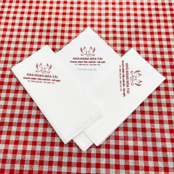  Khăn giấy ăn in logo NHÀ HÀNG HÒA TÀI 