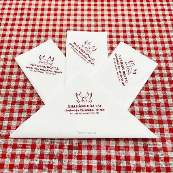  Khăn giấy ăn in logo NHÀ HÀNG HÒA TÀI 