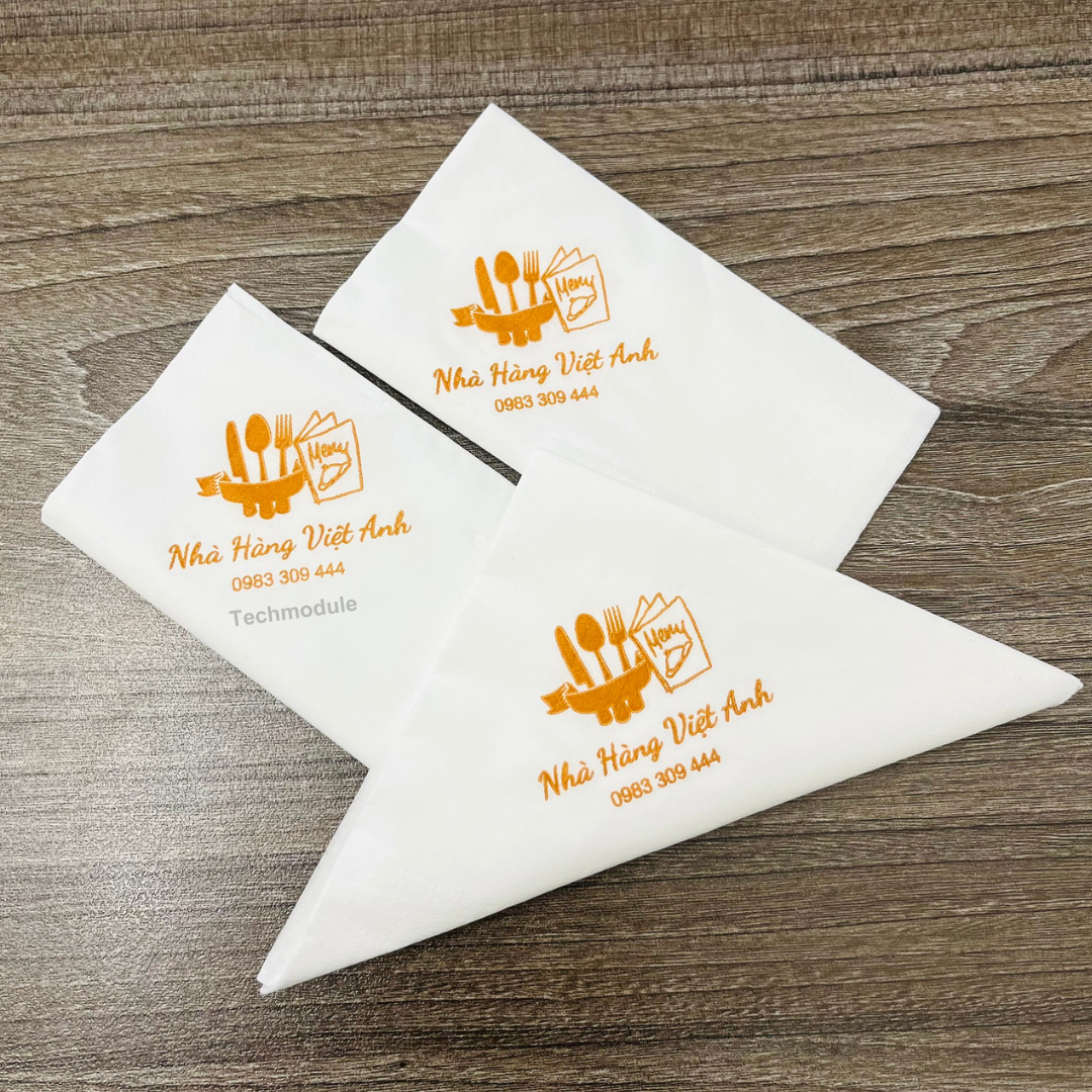  Khăn giấy ăn in logo NHÀ HÀNG VIỆT ANH 
