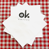 


																	 Khăn giấy ăn in logo OK COFFEE 