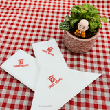 


																	 Khăn giấy ăn in logo THREE BEANS 
