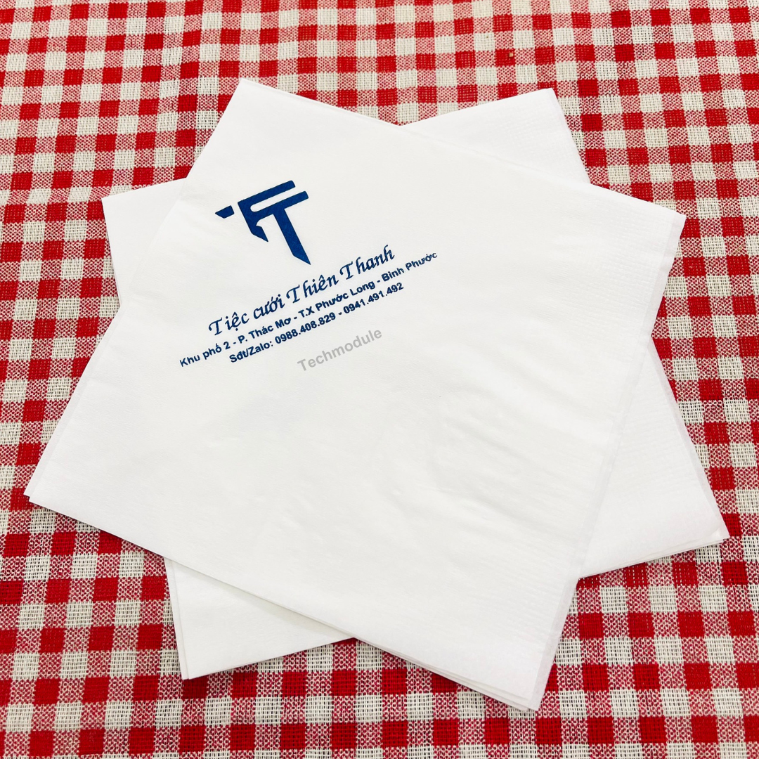  Khăn giấy ăn in logo TIỆC CƯỚI THIÊN THANH 