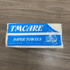  Khăn giấy lau tay đa năng TMCARE Premium Xanh, 100% bột giấy nguyên sinh - 100 tờ - vệ sinh sau và trong bữa ăn - 10 gói 
