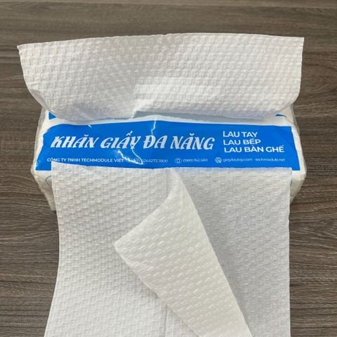 Combo 10 gói Khăn giấy lau tay đa năng TMCARE Premium Xanh, 100% bột giấy nguyên sinh - 100 tờ - vệ sinh sau và trong bữa ăn