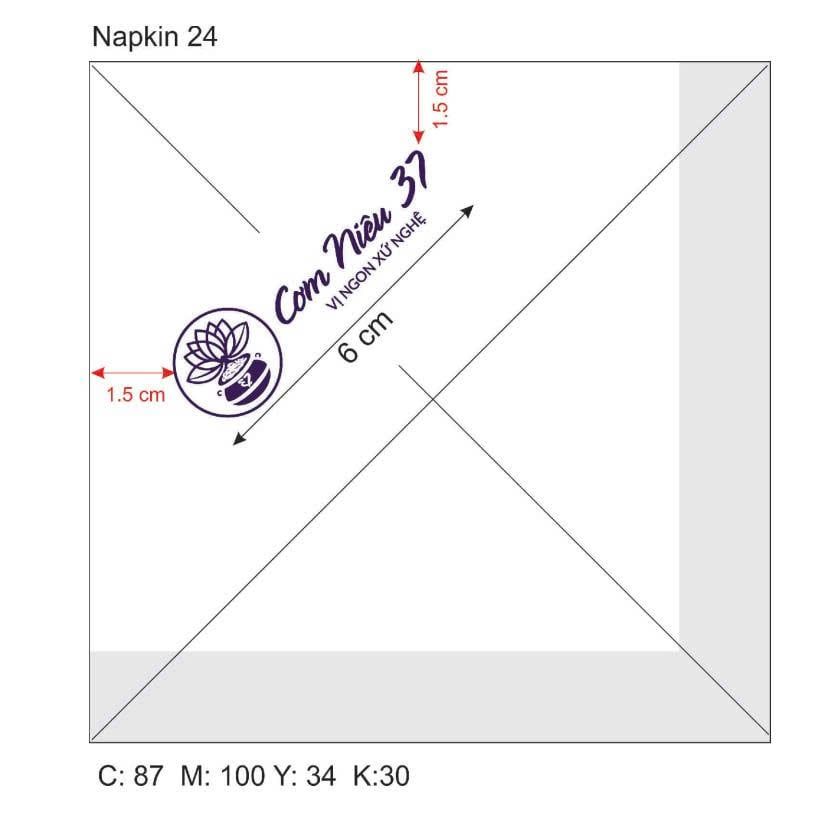 


																																														 Khăn giấy ăn in logo CƠM NIÊU 37 