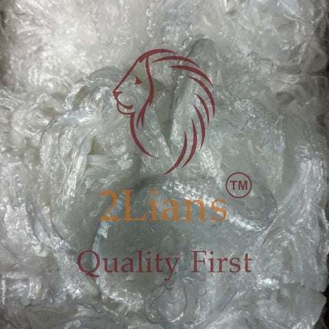  PET waste long fibers white 