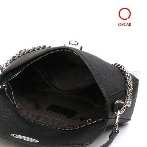 Túi Flag Bag Da Bò Thật Oscar Fashion Biểu Tượng Liberty Femininity - OCWHBLJ 116 (BLACK)
