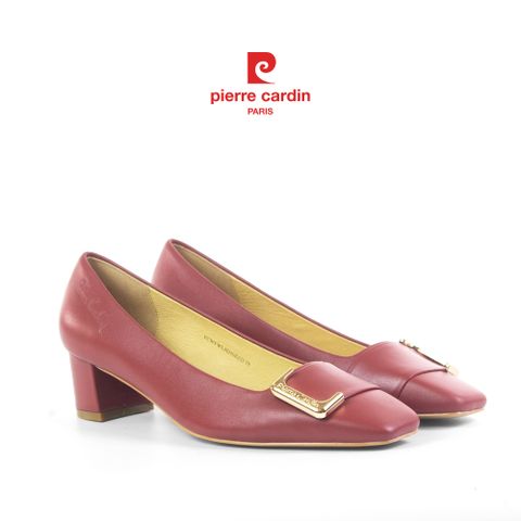 Giày Nữ Cao Gót Mũi Vuông Da Thật Pierre Cardin - PCWFWLH 240 (+4cm) - RED